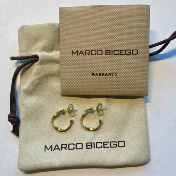 MARCO BICEGO Marrakech 18K Yellow Gold Twisted Huggie Hoops - Picture 2 of 5